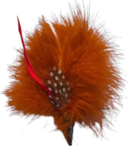 Lovely vintage orange feather handmade scottish celtic kilt pin brooch