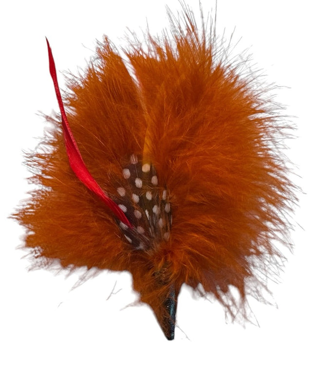 Lovely vintage orange feather handmade scottish celtic kilt pin brooch