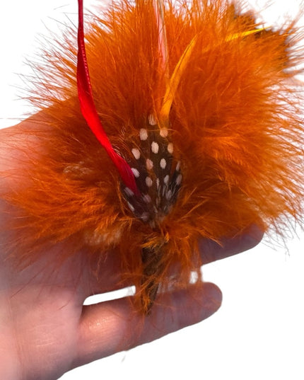 Lovely vintage orange feather handmade scottish celtic kilt pin brooch