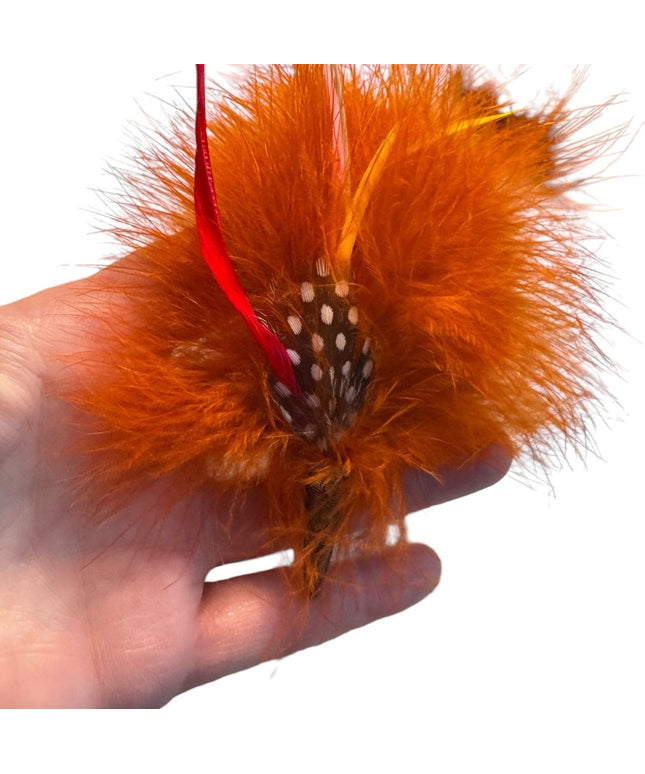 Lovely vintage orange feather handmade scottish celtic kilt pin brooch