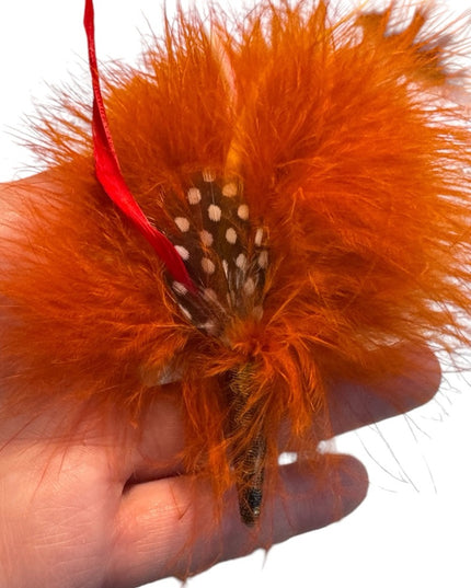 Lovely vintage orange feather handmade scottish celtic kilt pin brooch