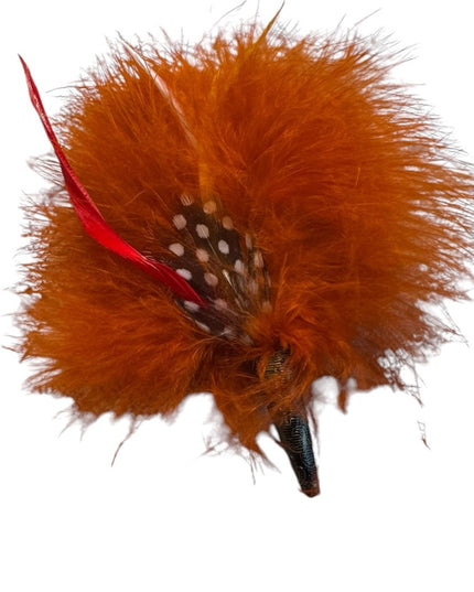Lovely vintage orange feather handmade scottish celtic kilt pin brooch