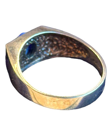 Mens cats eye sim star sapphire sterling silver 925 ring
