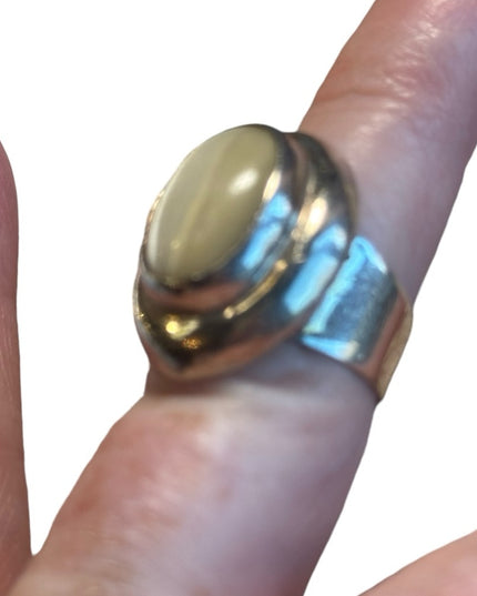Stunning southwestern sterling silver 925 MOP pearl chunky ring vintage