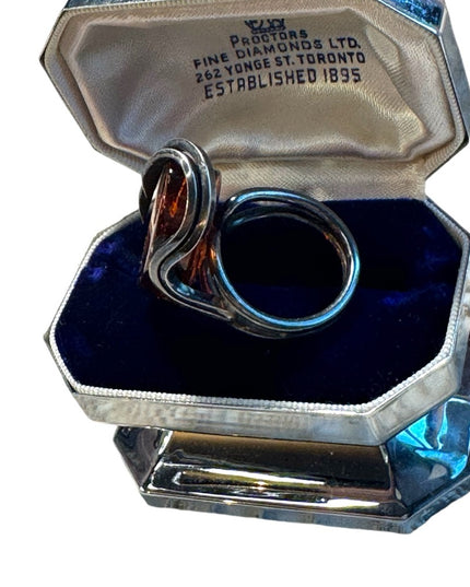 Vintage sterling silver Russian Amber hand made ring