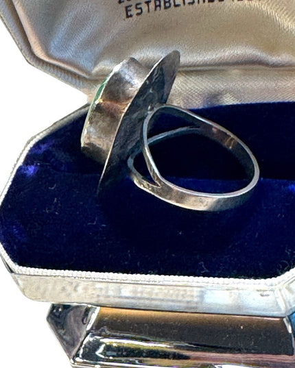 Vintage sterling silver Mexico 925 malachite handmade ring