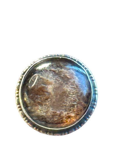 Antique Made in England sterling silver 925 round stone ring