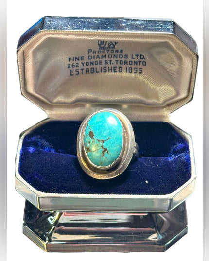 Stunning southwestern turquoise sterling silver 925 lg ring