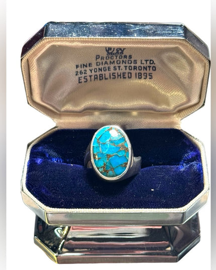 Vintage southwestern turquoise sterling silver 925 ring 💕