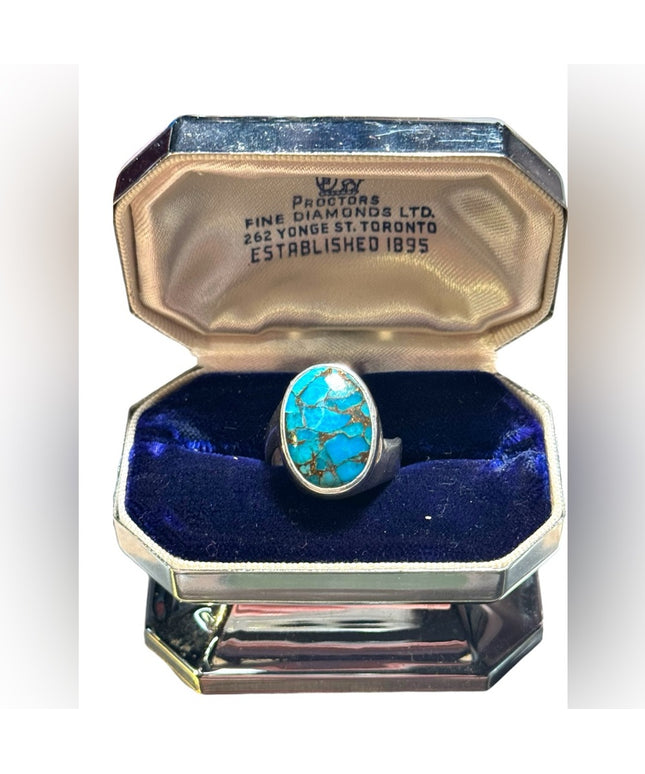 Vintage southwestern turquoise sterling silver 925 ring 💕