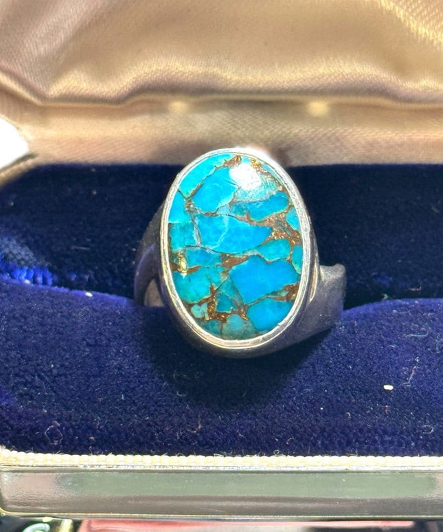 Vintage southwestern turquoise sterling silver 925 ring 💕