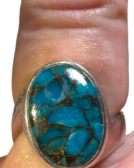 Vintage southwestern turquoise sterling silver 925 ring 💕