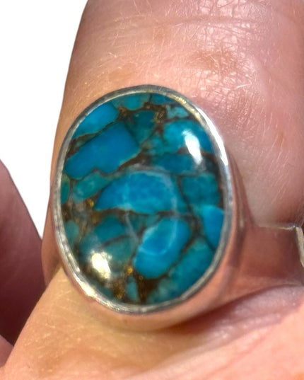 Vintage southwestern turquoise sterling silver 925 ring 💕