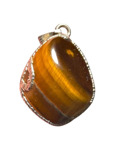 Lovely silver large tiger eye pendant