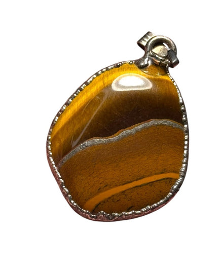 Lovely silver large tiger eye pendant