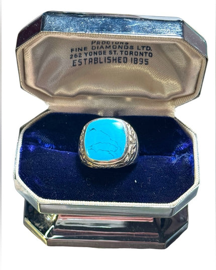 Stunning sterling silver 925 fancy mens pinky ring sz 6