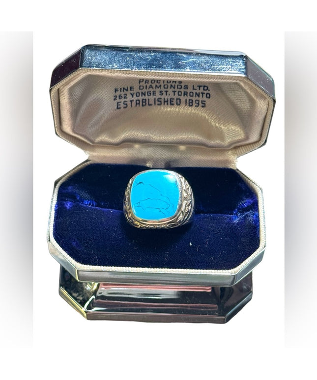 Stunning sterling silver 925 fancy mens pinky ring sz 6