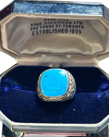 Stunning sterling silver 925 fancy mens pinky ring sz 6