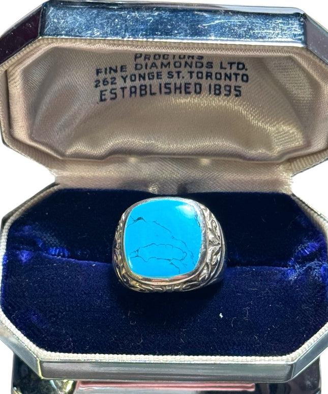Stunning sterling silver 925 fancy mens pinky ring sz 6