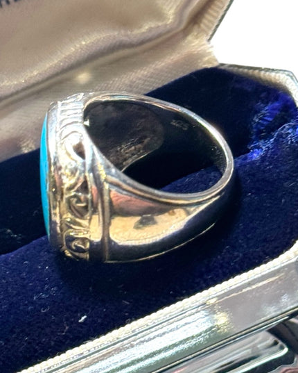 Stunning sterling silver 925 fancy mens pinky ring sz 6