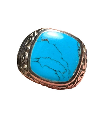 Stunning sterling silver 925 fancy mens pinky ring sz 6