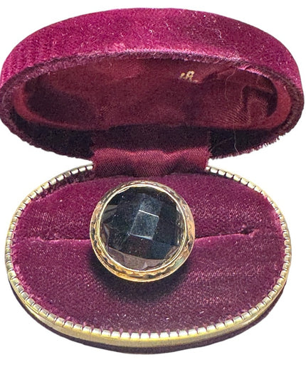 Large Chunky statement ring Itaor Italy 925 gold plated quartz
