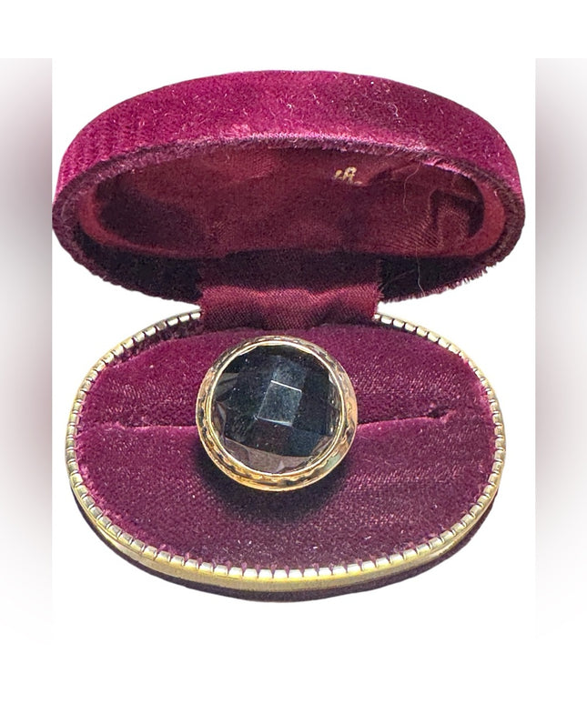 Large Chunky statement ring Itaor Italy 925 gold plated quartz