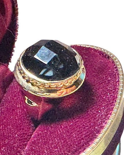 Large Chunky statement ring Itaor Italy 925 gold plated quartz