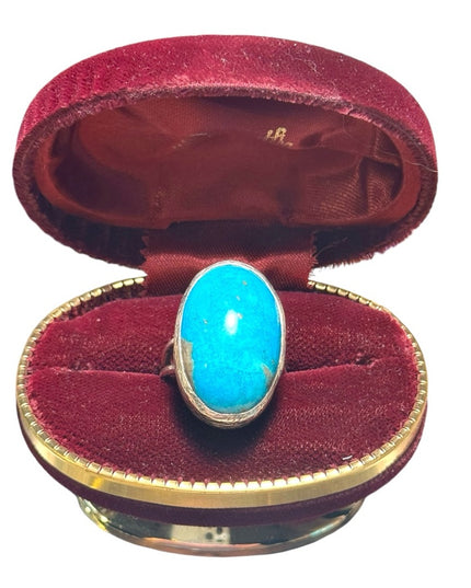Vintage sterking silver 925 large chunky turquoise aouthwesrern ring