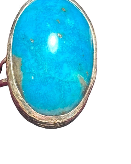 Vintage sterking silver 925 large chunky turquoise aouthwesrern ring