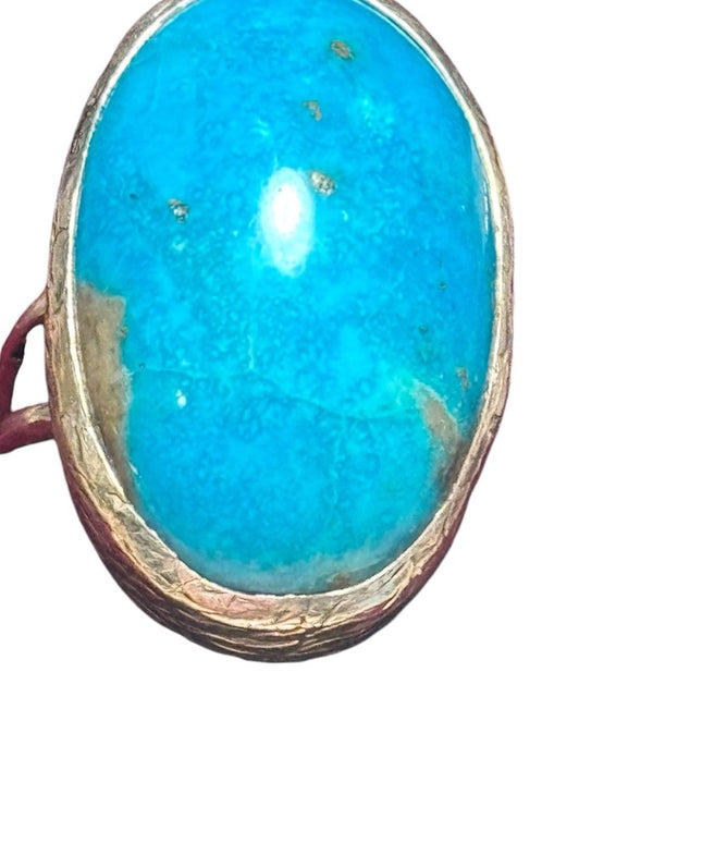 Vintage sterking silver 925 large chunky turquoise aouthwesrern ring