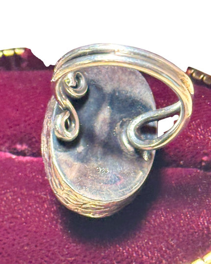 Vintage sterking silver 925 large chunky turquoise aouthwesrern ring
