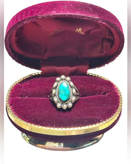 Vintage handmade sterling silver 925 turquoise southwestern ring
