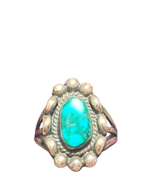 Vintage handmade sterling silver 925 turquoise southwestern ring