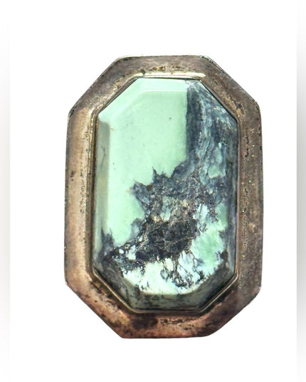 Vintage lake turquoise stunning sterling silver 925 ring rectangle