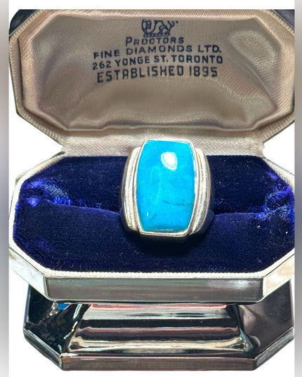 Lovely sterling silver 925 mens turquoise ring