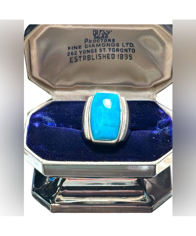 Lovely sterling silver 925 mens turquoise ring