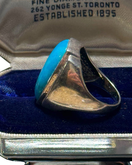 Lovely sterling silver 925 mens turquoise ring