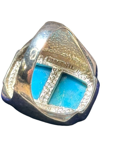 Lovely sterling silver 925 mens turquoise ring