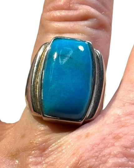 Lovely sterling silver 925 mens turquoise ring