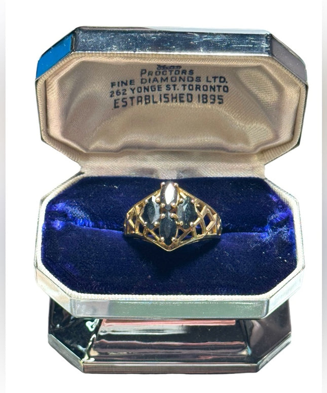 Stunning sterling silver gold plated 925 authentic sapphire ring