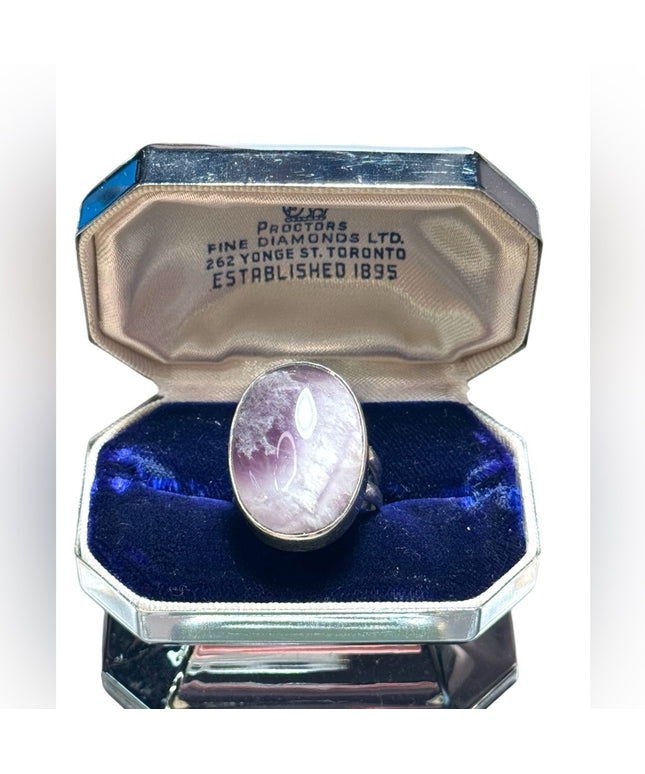 Lovely large Amethyst statement ring sterling silver 925