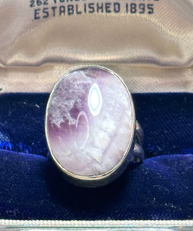 Lovely large Amethyst statement ring sterling silver 925