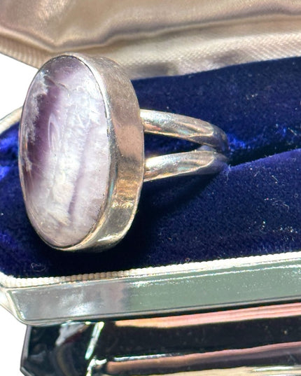 Lovely large Amethyst statement ring sterling silver 925