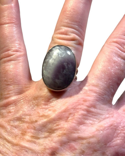 Lovely large Amethyst statement ring sterling silver 925
