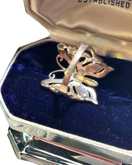 Lovely sterling silver 925 filagree butterfly ring