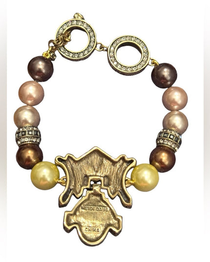 Lovely Heidi Daus Dinner & Deco glass pearl fancy bracelet