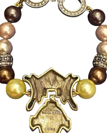 Lovely Heidi Daus Dinner & Deco glass pearl fancy bracelet