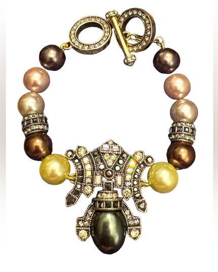 Lovely Heidi Daus Dinner & Deco glass pearl fancy bracelet