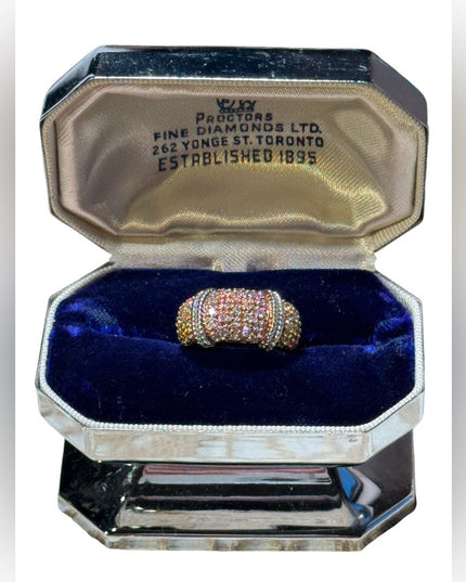 Sterling silver 925 rose gold CZ fancy band ring